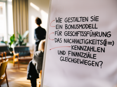 Wie gestalten sie ein bonusmodell für geschäftsführung, das nachhaltigkeits‑kennzahlen und finanzziele gleichgewichtet