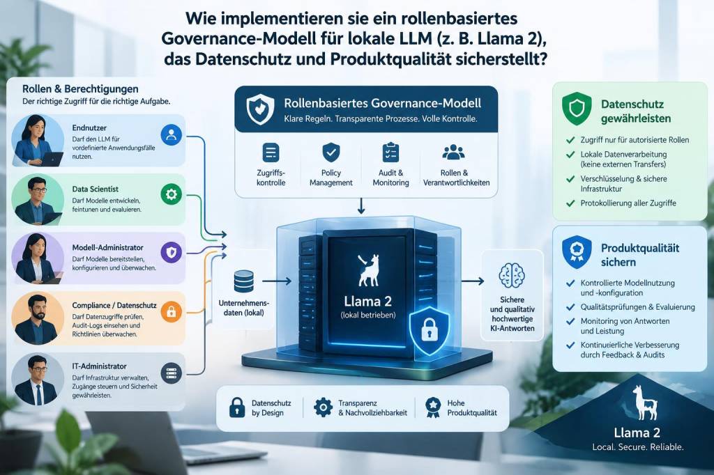 Wie implementieren sie ein rollenbasiertes governance‑modell für lokale llm (z. b. llama 2), das datenschutz und produktqualität sicherstellt