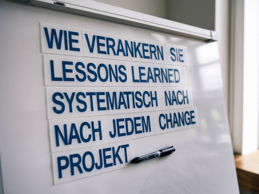 Wie verankern sie lessons learned systematisch nach jedem change projekt